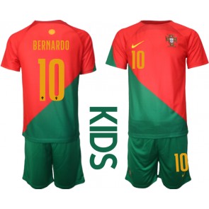 Portugal Bernardo Silva #10 Domaci Dres za Dječji SP 2022 Kratak Rukavima (+ kratke hlače)